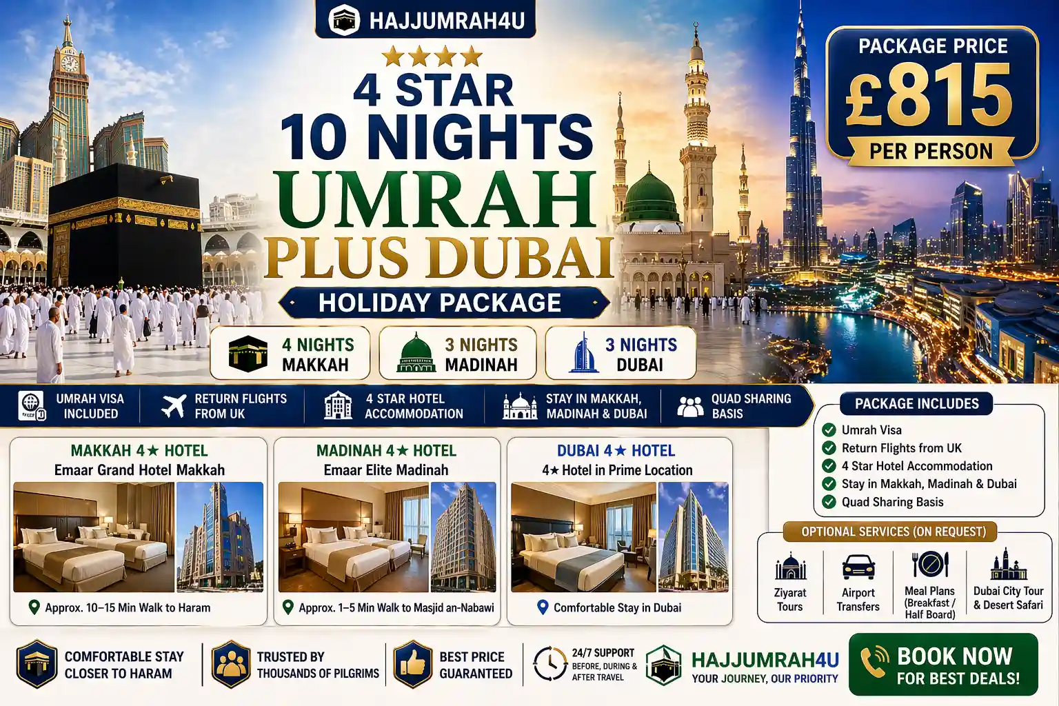 4 Star 10 Nights Umrah Plus Dubai Holiday Package  1
